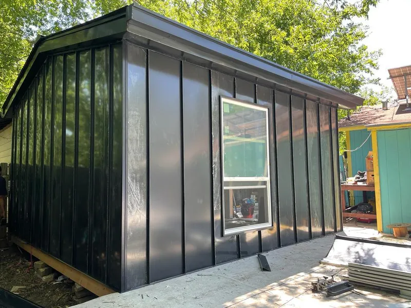 Black standing seam metal wall panels for Metal Roof Installation in Westampton